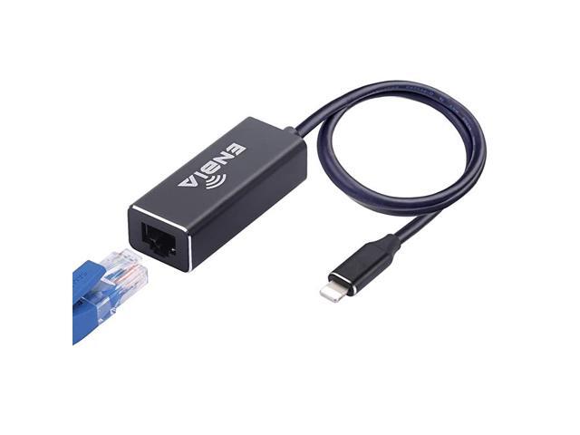 RJ45 Ethernet LAN Network Adapter for Phone Pad Phone Ethernet Adapter 33ft1m Cable 10100Mbps High SpeedPlug and Play Black