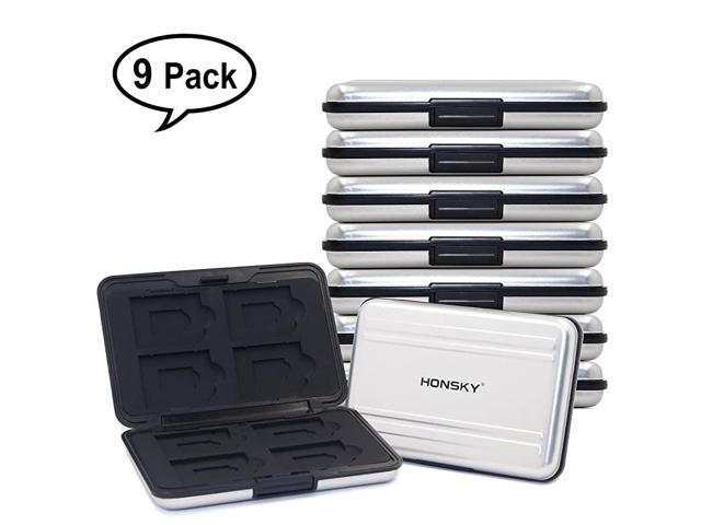 9 Sets Aluminum Water Resistant UHSI SD Micro SD SDHC SDXC SecureDigital Memory Card Carrying Case Holder Organizer Box Keeper Computer Camera