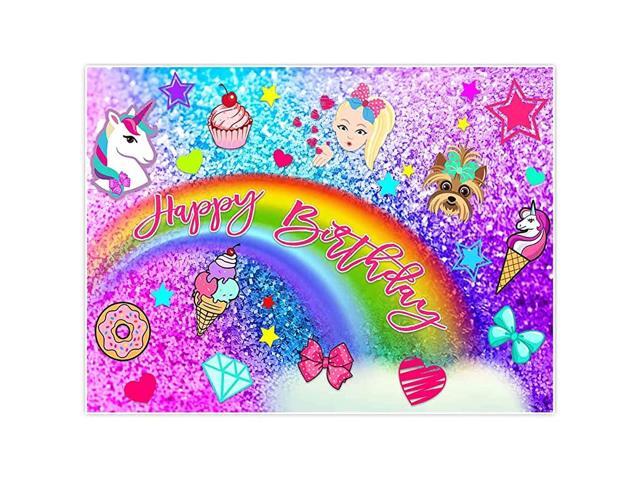 8x6ft Colorful Glitter Rainbow Backdrop for Photography Birthday Party Pictures Unicorn Puppy Girls Princess Purple Blue Background Newborn Baby