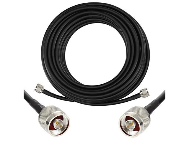 36 ft LowLoss Coaxial Extension Cable 50 Ohm N Male to N Male Connector Pure Copper Coax Cables for 3G4G5GLTEADSBHamGPSWiFiRF Radio to Antenna or