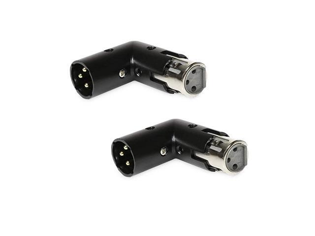 of 3PIN XLR Angle Adapter Dual Male Female Durable Metal Connector w 4 Adjustable Angle Positions Tight Connection to Mixer Save Space Keep Mic