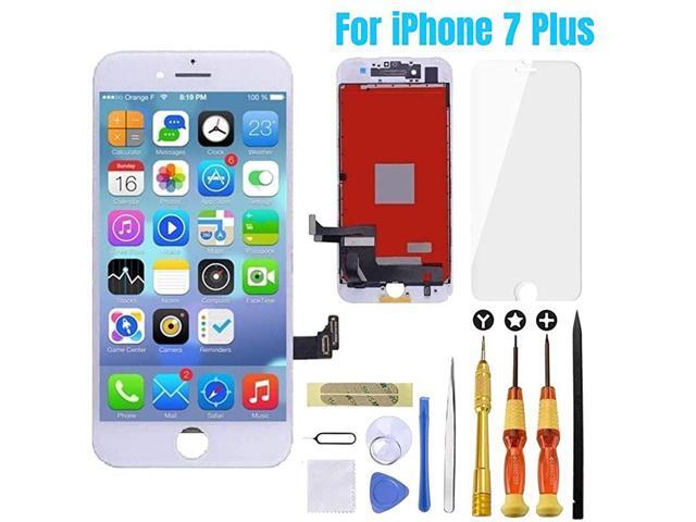 iPhone 7 Plus Screen Replacement White55inch 3D Touch LCD Screen Digitizer Replacement Frame Display Assembly Set with Repair Tool kit + Tempered