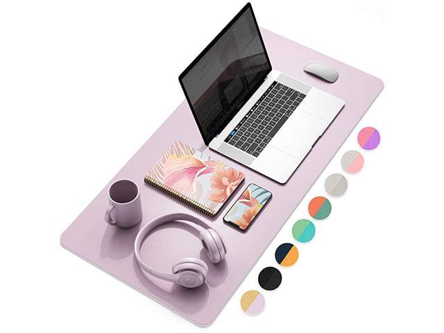 Multifunctional Office Desk Pad Ultra Thin Waterproof PU Leather Mouse Pad Dual Use Desk Writing Mat for OfficeHome 315 x 157 Grayish