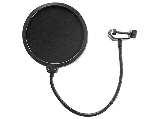 6 Dual Layer Nylon Studio Microphone Pop FilterBlocker with Adjustable Gooseneck and Clamp