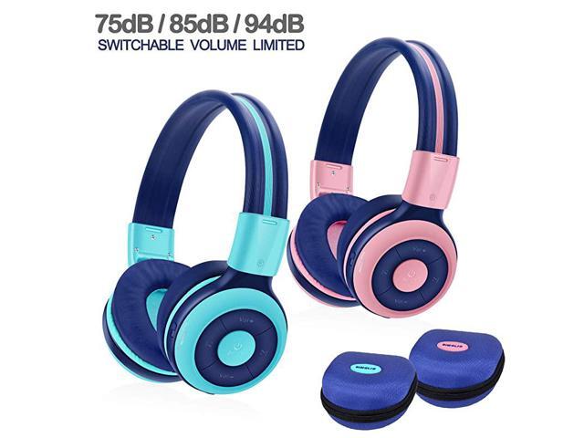 2 Pack of Wireless Bluetooth Headphones for Kids with 75dB85dB94dB Volume Limit Kids Headphone with Mic Hard Case Children Headphones with Share