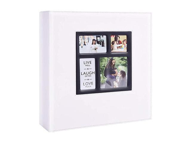Photo Album 4x6 800 Photos Large Capacity Wedding Family Leather Cover Picture Albums Holds Horizontal and Vertical 4x6 Photos with Black Pages White