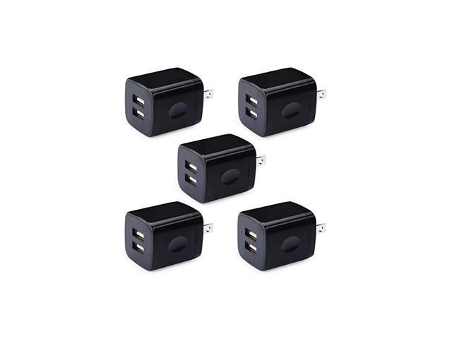 Phone Charger Box 5 Pack 21A Universal USB Wall Charger Plug Cube Power Adapter Replacement for iPhone iPad Samsung Galaxy S10S9Note 9 LG Pixel
