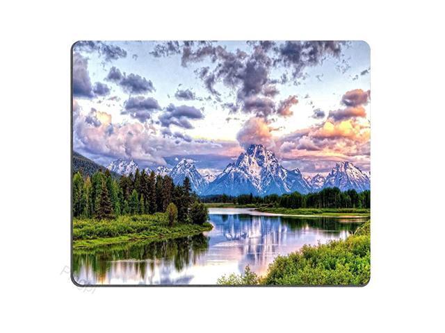 Gaming Mouse Pad Custom DesignGrand Teton Snowy Mountains Lake Tree Landscape95 X 79 Inch 240mmX200mmX3mm