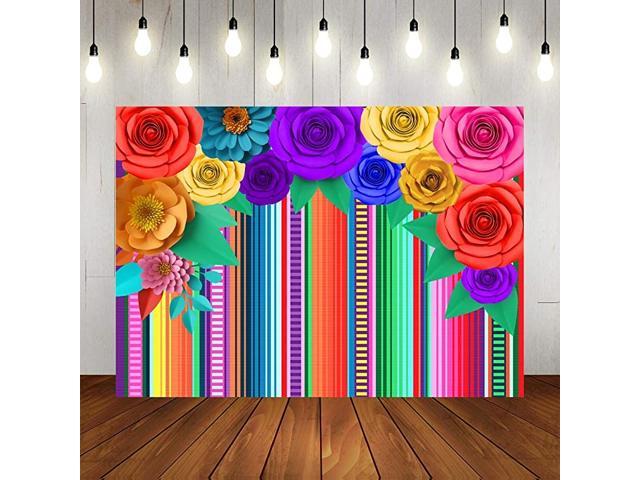 Party Backdrop for Photography Fiesta Coco Theme Colorful Paper Birthday Party Decorations for Kids Table Decor Background Photo Studio Booth Props