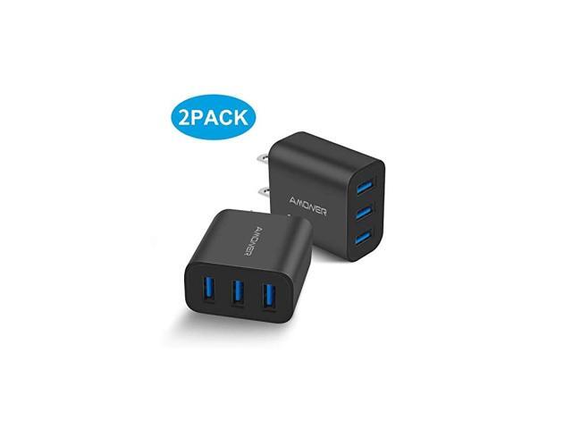 Wall Charger Upgraded 2Pack 15W 3Port USB Plug Cube Portable Wall Charger Plug for iPhone 12miniProMax11ProXsXRX87Plus iPad ProAir 2Mini 2