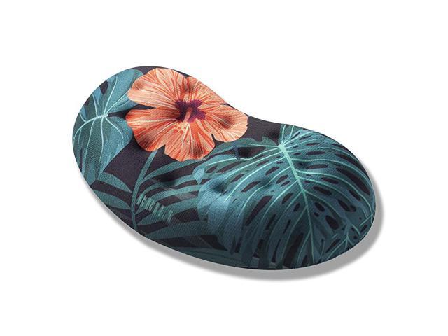 Ergonomic Memory Foam Mouse Wrist Rest Support Pad Cushion for Computer Laptop Office Work PC Gaming Massage Holes Design Wrist Pain Relieve Floral