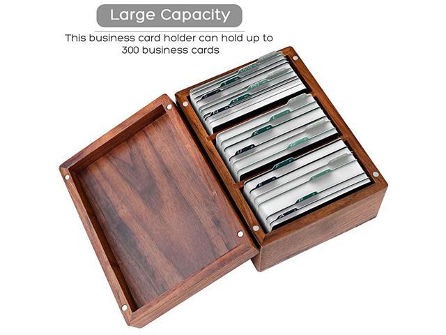 Business Card Holder 22 x 35 inches Index Cards Organizer Wood Cards Box  Business Cards File Storage Index Card Organizers 3 Divider Boards for 300  Cards AZ Guides 63 x 45 x 3 inches 