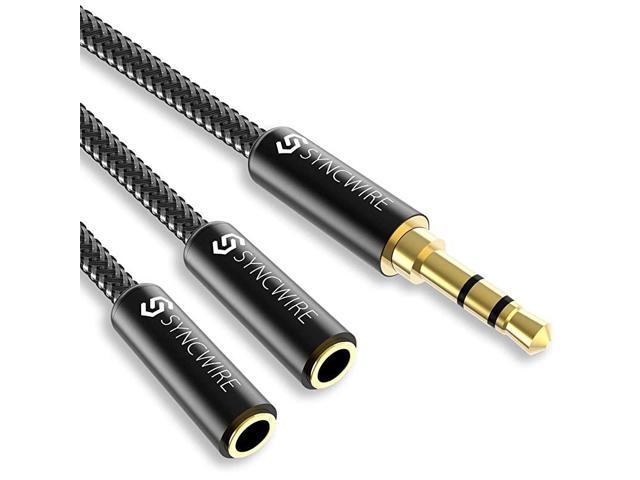 Headphone Splitter NylonBraided 35mm Extension Cable Audio Stereo Y Splitter HiFi Sound 35mm Male To 2 Ports 35mm Female Headset Splitter for Phone