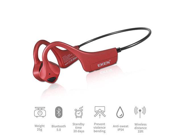 Bone Conduction Headphones Bluetooth with Microphones Titanium Lightweight Wireless OpenEar Sweat Resistant Answer Phone Call Sports Headset for