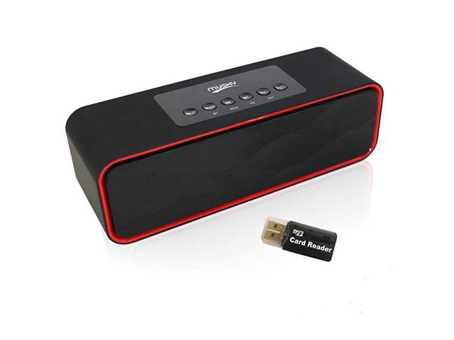 Bluetooth Stereo Speaker with 2X5W Dual Acoustic DriversFM Radio Handsfree Speakerphone Slots for Micro SD Card USB AUX for Smart Phone MP3 iPad