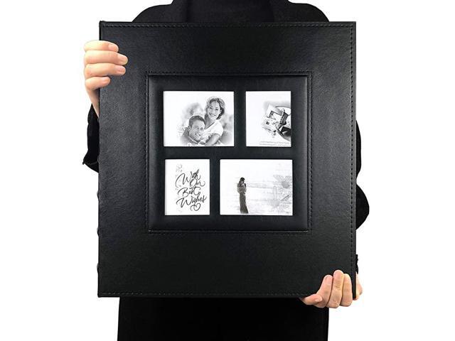 Album Self Adhesive Magnetic DIY Scrapbook 60 Pages 133 x 134 Inches Accommodate 8X10 6X8 5X7 4X6 Wedding Album Memory BookBlack