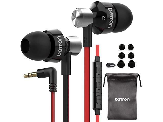 DC950HI Earbuds with Microphone and Volume Control Noise Isolating Earphone Tips Wired in Ear Headphones Black