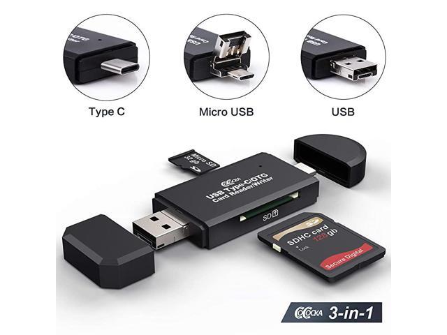 USB SD Card Reader Micro SDTF Flash Card Reader Memory Card Reader SD Card Adapter with OTG Function for PCLaptopAndroid PhoneTablets USB 20