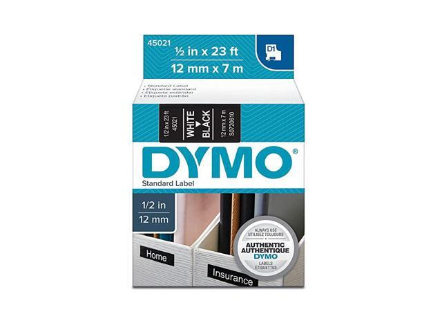 HighPerformance Permanent SelfAdhesive D1 Polyester Tape for Label Makers 12inch White Print on Black 23foot Cartridge 45021 Authentic