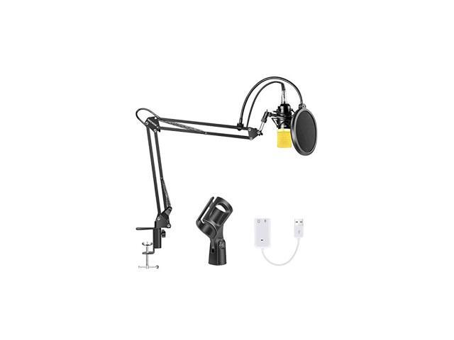 Condenser Microphone Bundle Upgraded NW700 Professional Cardioid Studio MicAdjustable Suspension Scissor Arm StandShock MountPop FilterUSB Sound