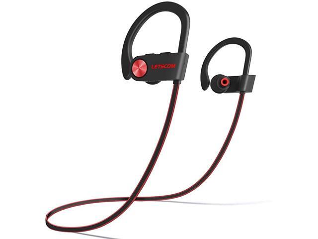 Bluetooth Headphones V50 IPX7 Waterproof Wireless Sport Earphones HiFi Bass Stereo Sweatproof Earbuds WMic Noise Cancelling Headset for Workout