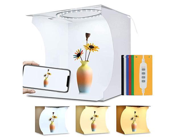 31cm Ring Light Photo Studio Light Box Adjustable Portable Photography Shooting Light Tent Kit with WhiteWarmSoft Lighting 128pcs LED Lights + 6