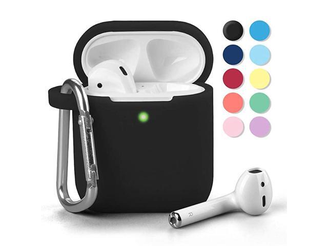 AirPods Case Cover with Keychain Front LED Visible Silicone Full Protective Wireless Charging Airpods Earbuds Case Cover Skin Accessories kit Set