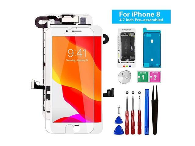 for iPhone 8 Screen Replacement Full Assembly White 47 PreAssembled LCD Display Digitizer with Front CameraProximity SensorEar Speaker for A1863