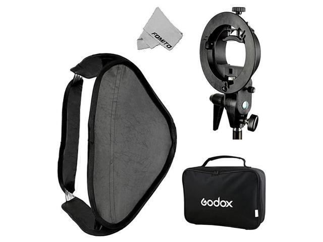 Godox Pro Floading Adjustable 80cm x 80cm Flash Soft Box Kit with SType Bracket Bowen Mount Holder for Camera Studio Photography