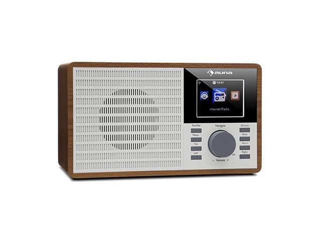 IR160 Internet Radio Radio Alarm Digital Radio WLAN MP3WMAcompatible USB Port AUX Alarm Clock Music Streaming via UPnP 28 TFT Color Display Retro