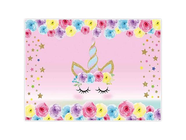 8x6ft Floral Unicorn Backdrop 1st First Princess Favors Birthday Party Supplies Pink Sweet Girls Newborn Kids Baby Shower Photography Background