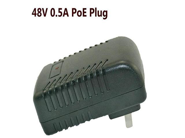 48V 05A Passive Power Over Ethernet Power Supply PoE Injector Ethernet Adapter with Wall Plug IEEE 8023af Compliant 10100Mbps for IP Cameras AP and
