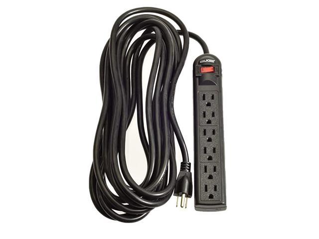 6-Outlet Surge Protector with 8 ft. Extension Cord, White