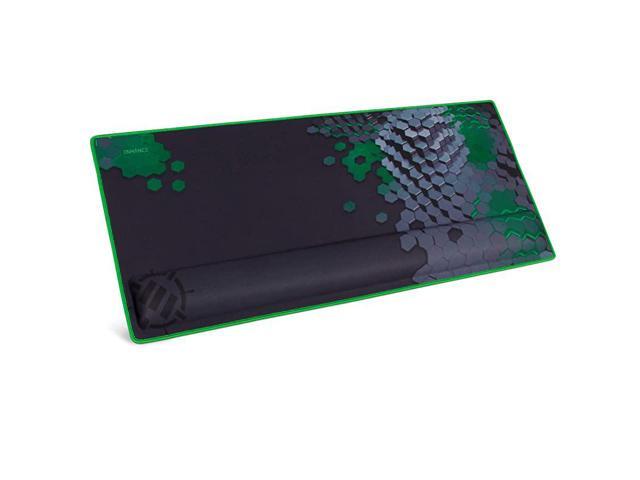 XXL Large Extended Gaming Mouse Pad with Ergonomic Memory Foam Wrist Rest Support 315 x 1378 x 1 inches AntiFray Stitching Soft Cushion Mat Surface