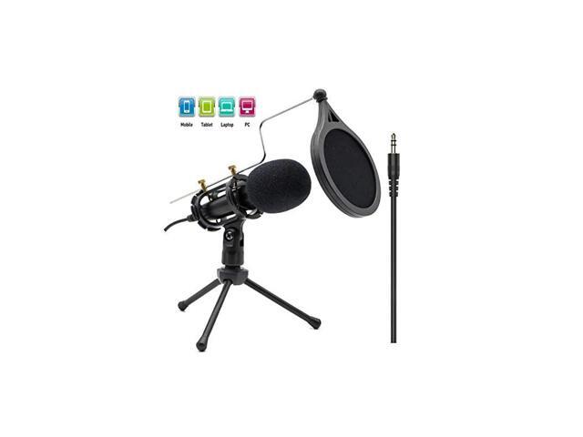 Recording Microphone 35mm Plug and Play PC Microphone Broadcast Microphone for Computer Desktop Laptop MAC Windows Online Chatting Podcast Skype