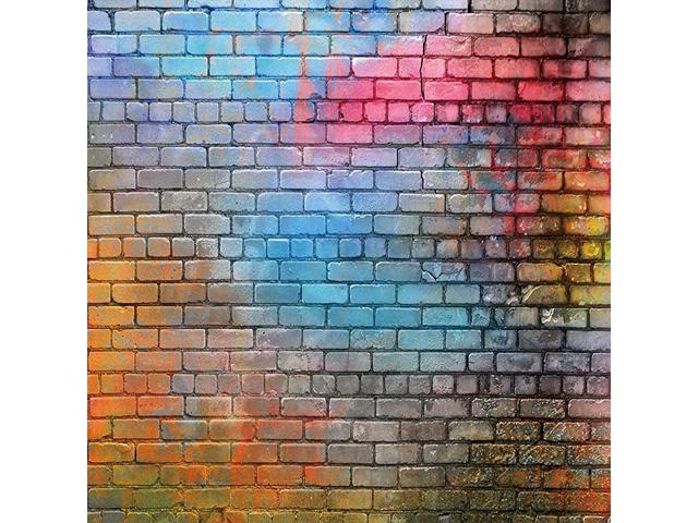 8x8ft Colorful Brick Wall Photo Backdrop Baby Birthday Wedding Party Photography Background Decor Studio Photo Booth A081