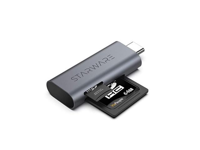 USB C to SDmicroSD Card Reader 2in1 Thunderbolt 3 Portable Card Adapter for SD Micro SD TF SDXC SDHC Compatible with MacBook Pro Pad Pro 2020 iPad