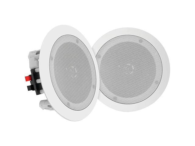 Pair 65 Bluetooth Flush Mount Inwall Inceiling 2Way Universal Home Speaker System Spring Loaded Quick Connections Polyprone Cone Polymer Tweeter