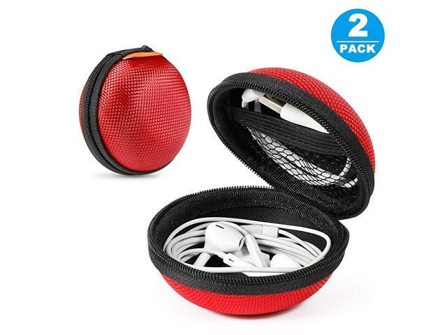 2 Packs Hard Earphone Case Headphone Organizer Shockproof Mini Earbud Carrying Case for AirPods High Protection Small EVA Storage Pouch Bluetooth