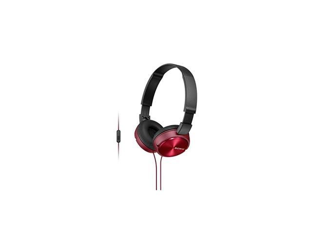 Foldable Headphones with Smartphone Mic and Control Metallic Red