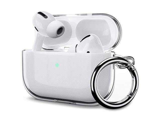 Compatible with Airpods Pro Case Clear Designed Protective Cover Soft TPU Transparent Shockproof Case Accessories with Keychain for Airpods Pro