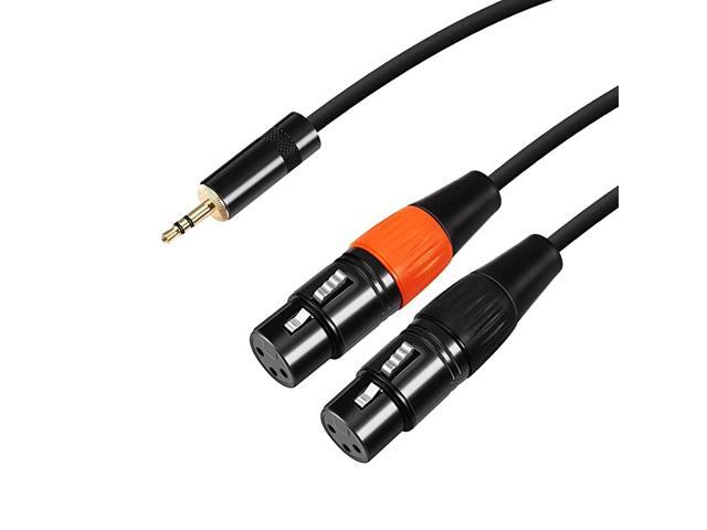 18 inch TRS to Dual XLR Female YAdapter Cable 35mm Mini Jack Stereo Male to 2 XLR Female Interconnect Breakout Y Patch Cable Cord 15 Feet 45 Meters