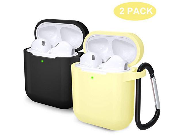 AirPods 2 1 Case for Women Men Front LED Visible Soft Silicone Protective Cover Skin with Keychain kit Set Compatible with Apple AirPods 2 and 1 2