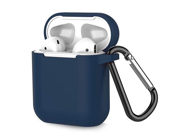 Protective Silicone Case with Keychain for Apple AirPods 1 2 Front LED Not Visible Navy