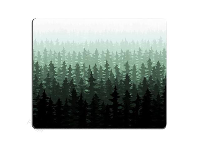 Nature Forest Landscape Mouse Pad for Office Watercolor Pine Trees Personalized Design NonSlip Rubber Mouse pad