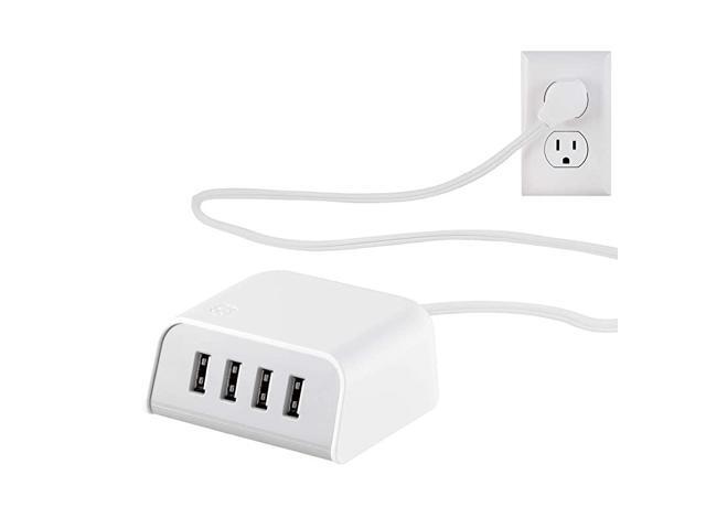 4Port USB Desktop Extension Station 6ft Extra Long Cord for iPhone 1211ProMaxXSXRX8 iPad Pro Samsung Galaxy S21S10S9Plus Google Pixel 5C32XL White