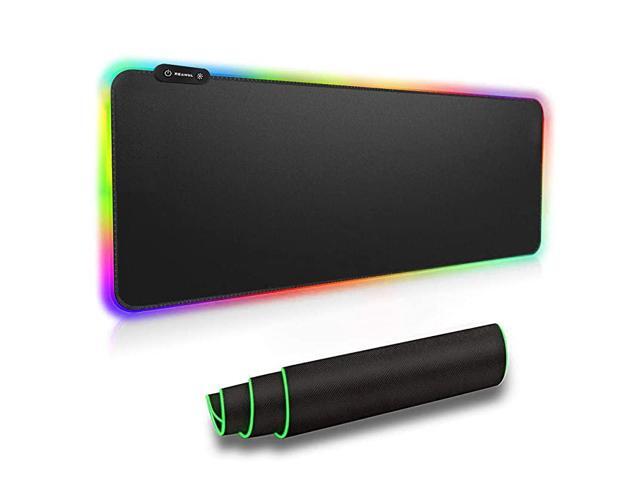 Large RGB Gaming Mouse Pad 14 Modes Oversized Glowing Led Extended Mousepad AntiSlip Rubber Base and Waterproof Surface Extra Large Soft Led