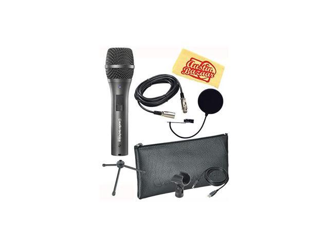 AT2005USB Cardioid Dynamic USBXLR Microphone Bundle with Pop Filter XLR Cable and Austin Bazaar Polishing Cloth