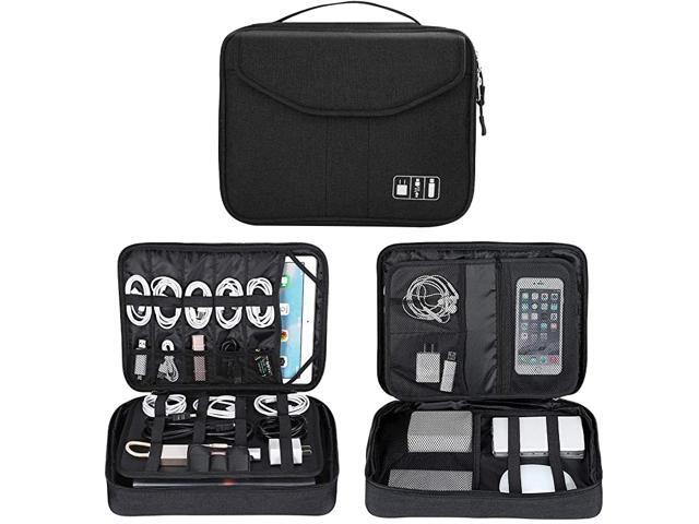Electronics Bag Electronic Accessories Travel Cable Organizer Waterproof Cord Storage Bag for Cables iPad Up to 11Power Bank USB Flash Drive and