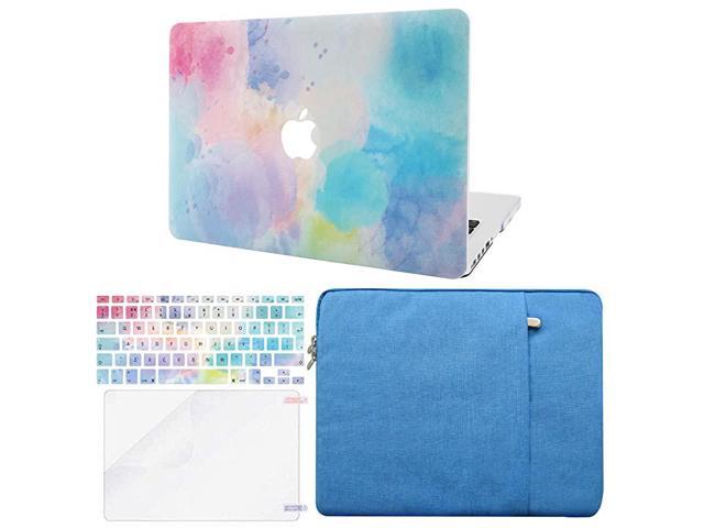 Laptop Case Compatible with MacBook Air 13 Retina 202020192018 Touch ID wKeyboard Cover + Sleeve + Screen Protector 4 in 1 Bundle Plastic Hard